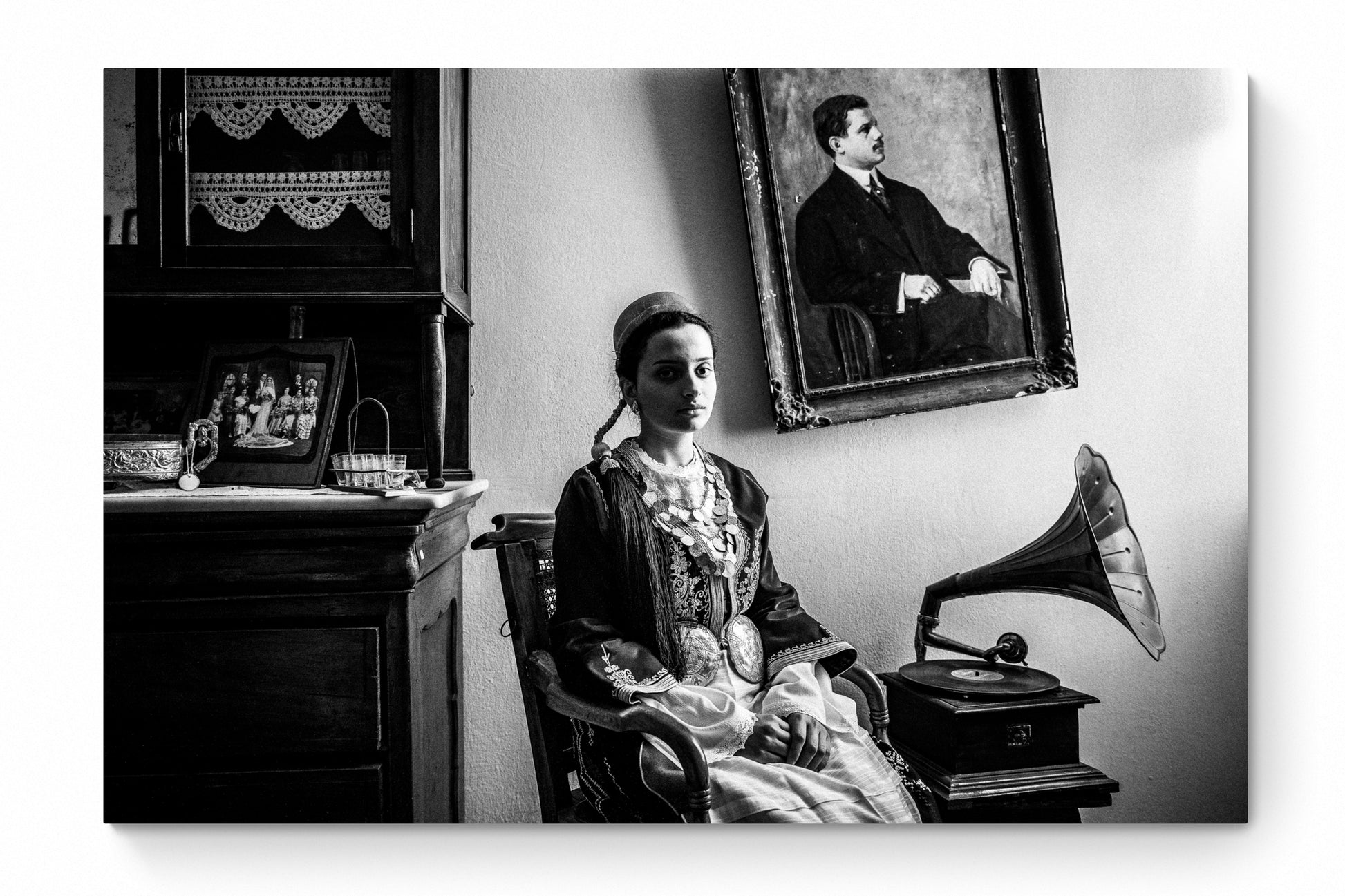 Black and White Photography Wall Art Greece | Costume of Tegea in a traditional home Arcadia Peloponnese by George Tatakis - whole photo