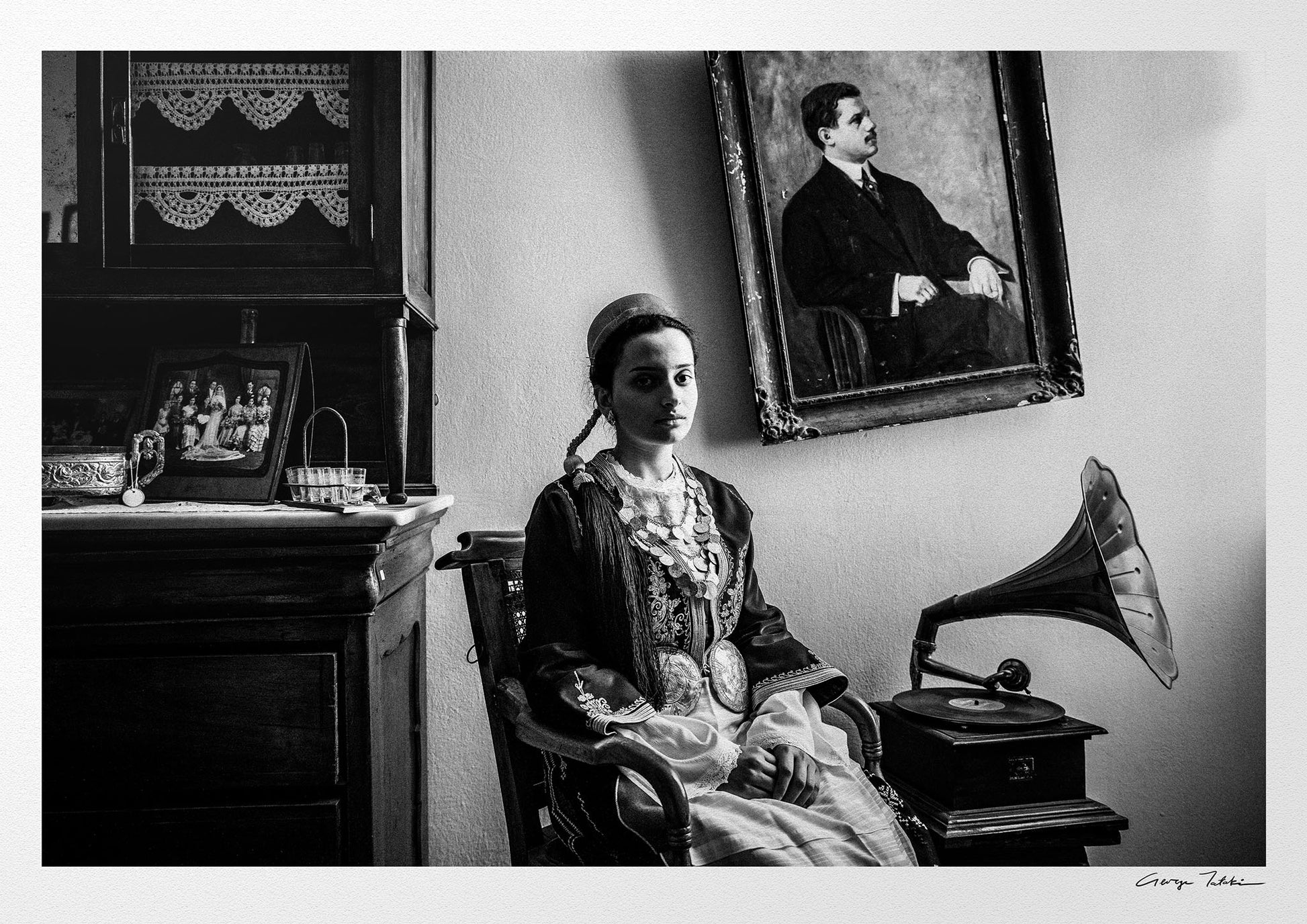 Black and White Photography Wall Art Greece | Costume of Tegea in a traditional home Arcadia Peloponnese by George Tatakis