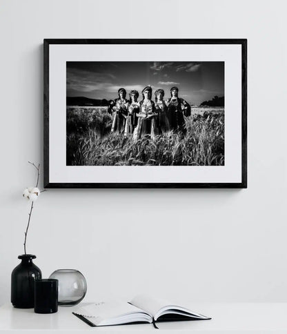 Black and White Photography Wall Art Greece | Karagouna dresses in Glinos Trikala Thessaly by George Tatakis - single framed photo