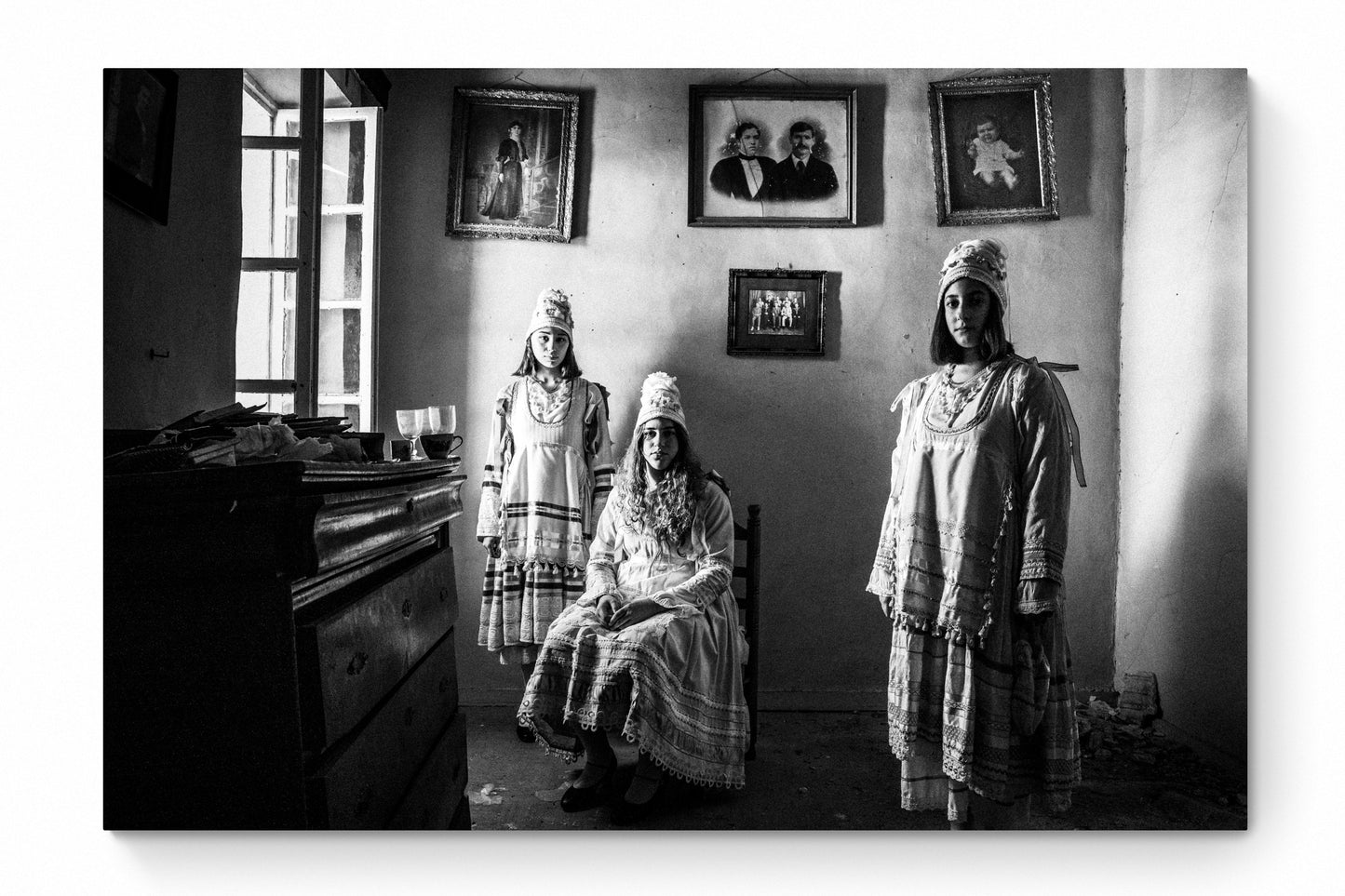 Black and White Photography Wall Art Greece | Thymiana costumes Agios Minas Chios island Greece by George Tatakis - whole photo