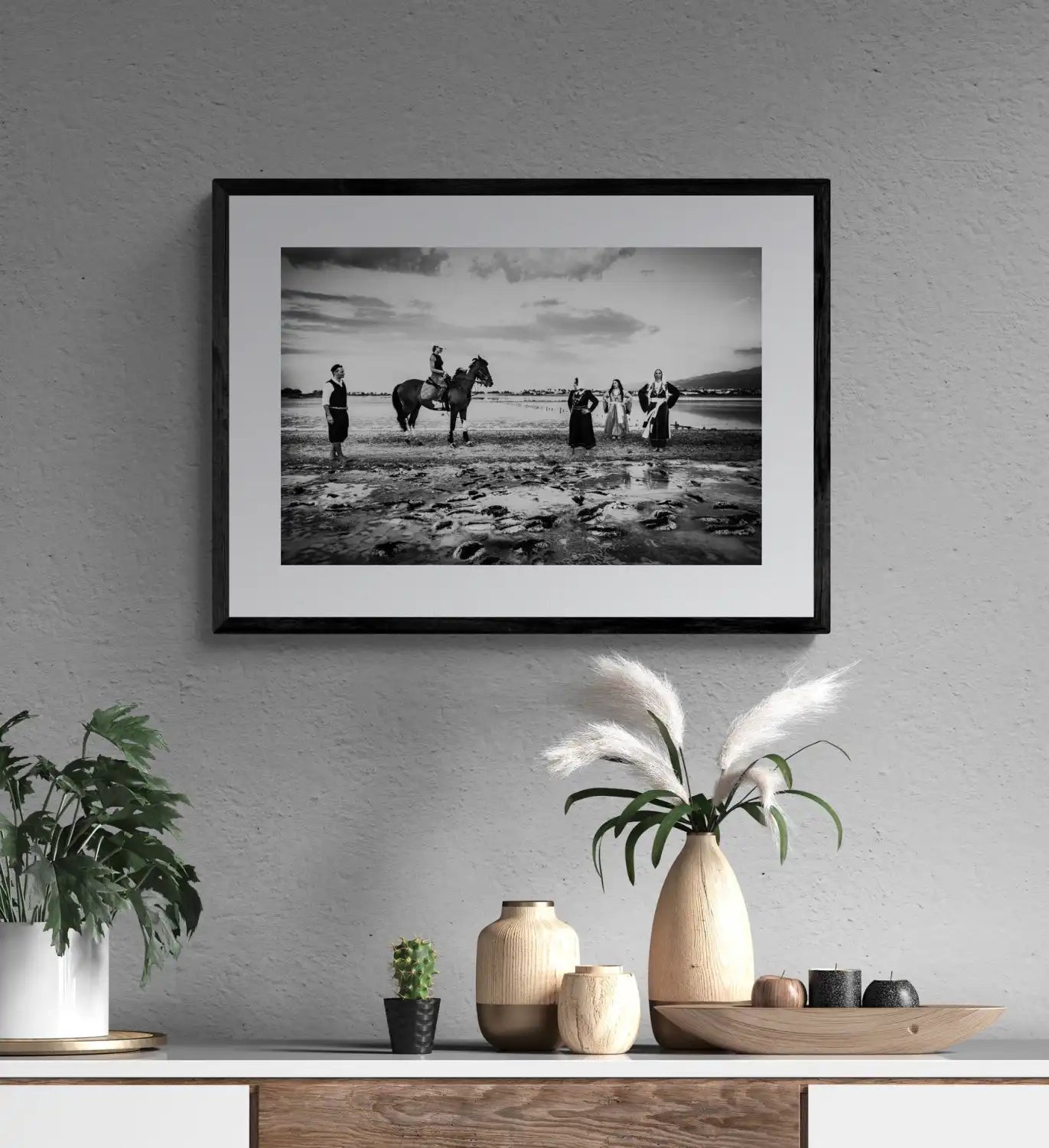 Black and White Photography Wall Art Greece | Salt lake Tigaki Kos Dodecanese by George Tatakis - single framed photo