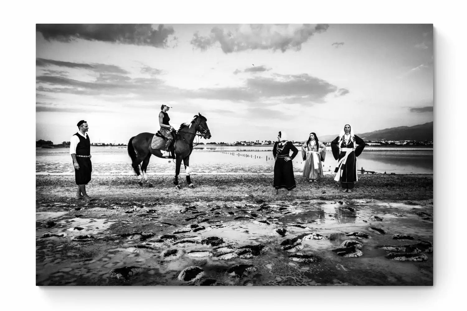 Black and White Photography Wall Art Greece | Salt lake Tigaki Kos Dodecanese by George Tatakis - whole photo