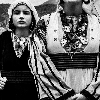 Black and White Photography Wall Art Greece | Costumes of Tilos island at sea Dodecanese Greece by George Tatakis - detailed view