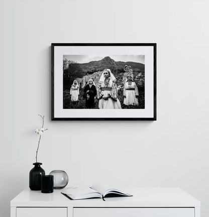 Black and White Photography Wall Art Greece | Costumes of Tilos island at Megalo Chorio Dodecanese Greece by George Tatakis - single framed photo