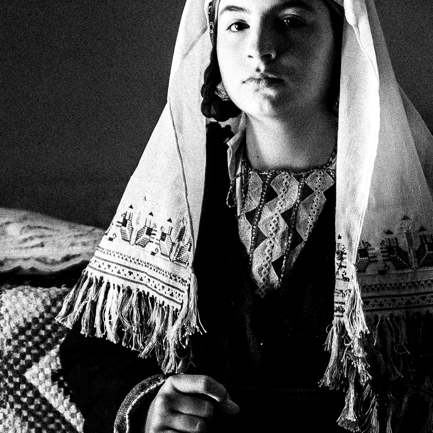 Black and White Photography Wall Art Greece | Costume of Tilos island inside a traditional home Dodecanese Greece by George Tatakis - detailed view