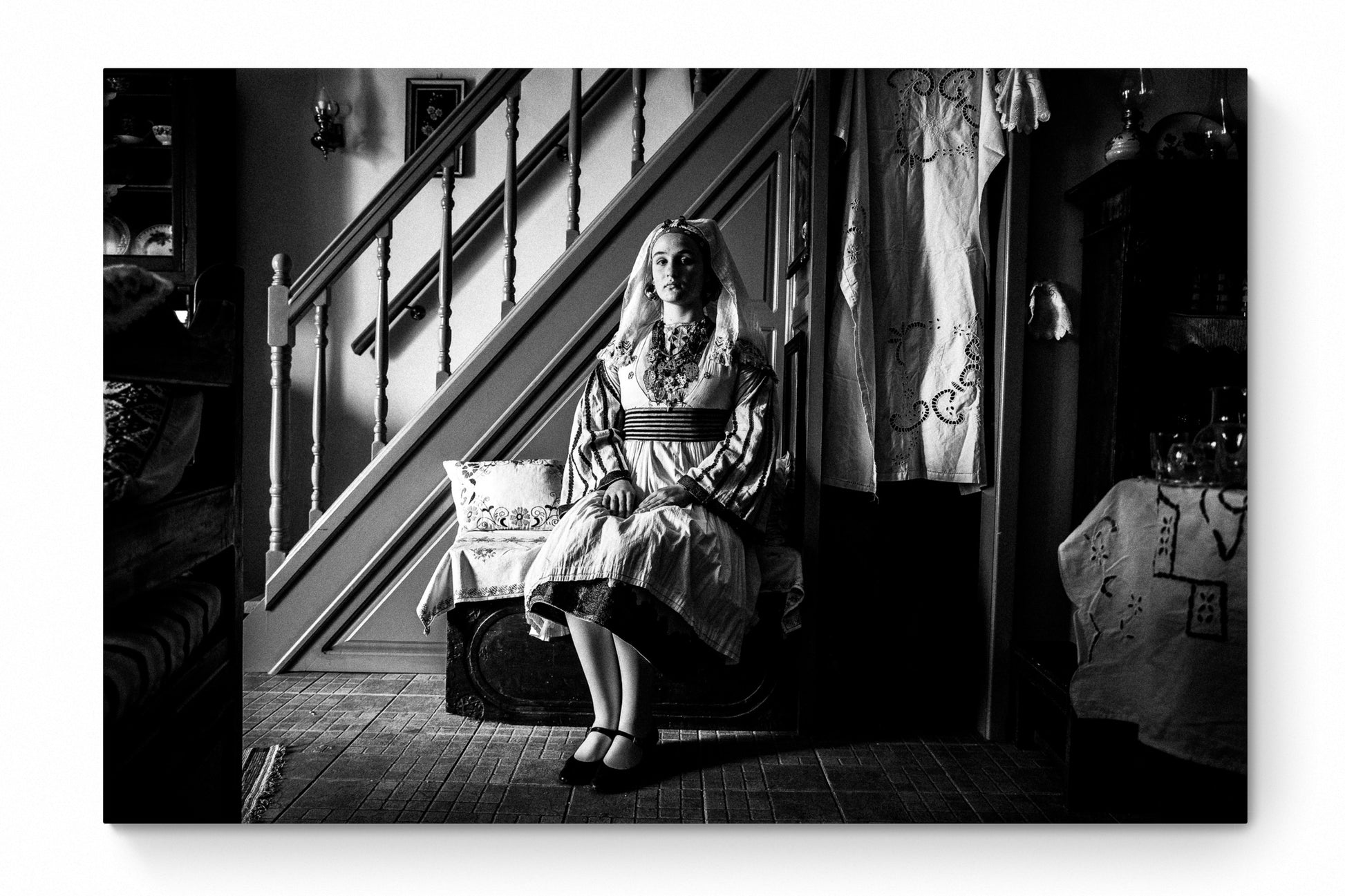 Black and White Photography Wall Art Greece | Costume of Tilos island Dodecanese Greece by George Tatakis - whole photo