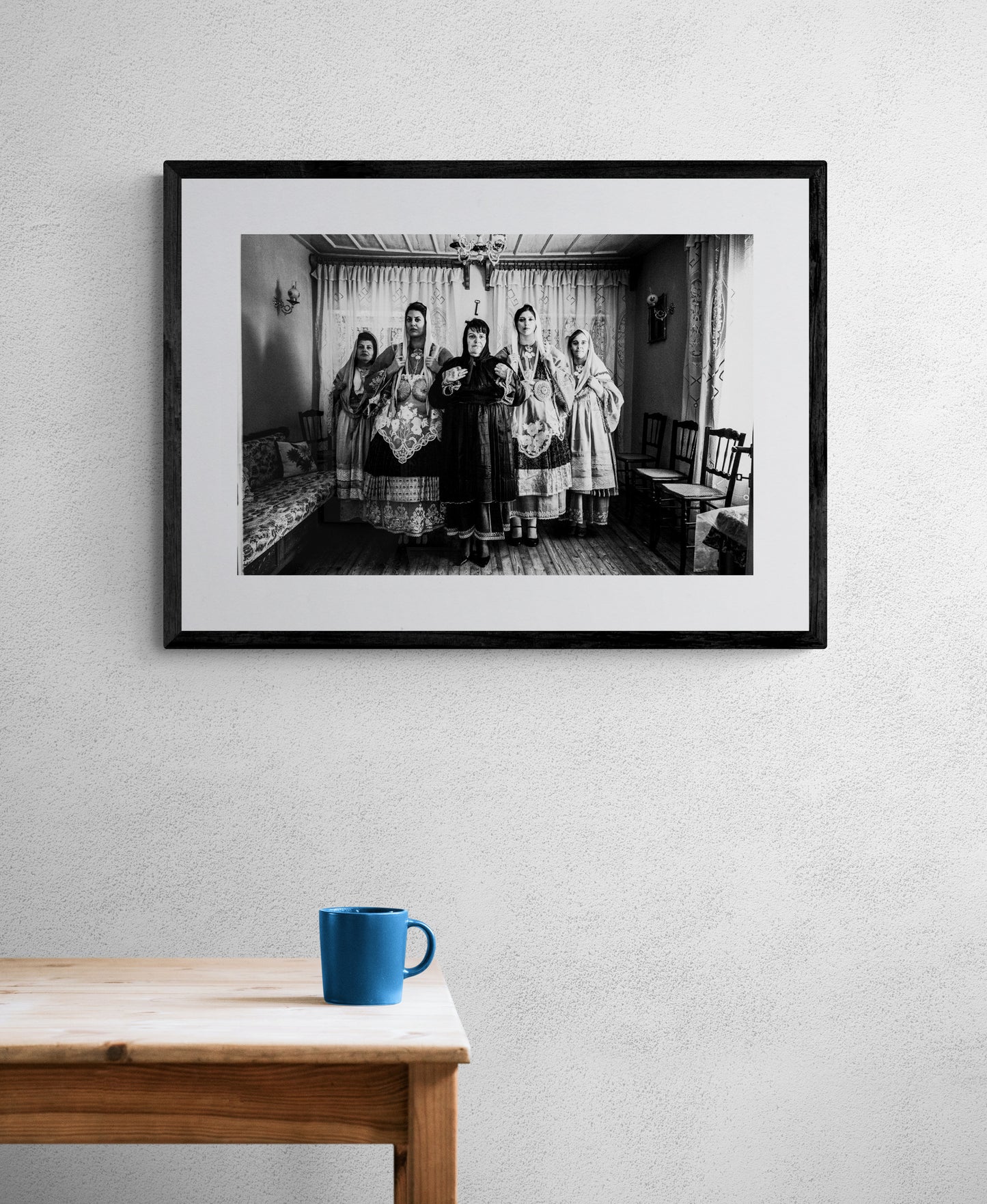Black and White Photography Wall Art Greece | Trikeri traditional costumes S. Pelion Thessaly by George Tatakis - single framed photo