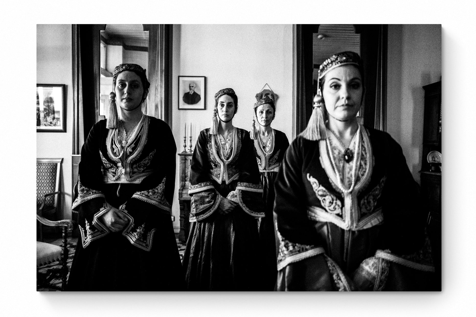 Black and White Photography Wall Art Greece | Costumes of Amalia in Tripolis Arcadia Peloponnese by George Tatakis - whole photo