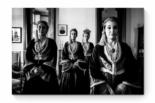 Black and White Photography Wall Art Greece | Costumes of Amalia in Tripolis Arcadia Peloponnese by George Tatakis - whole photo