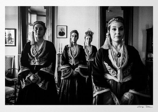 Black and White Photography Wall Art Greece | Costumes of Amalia in Tripolis Arcadia Peloponnese by George Tatakis
