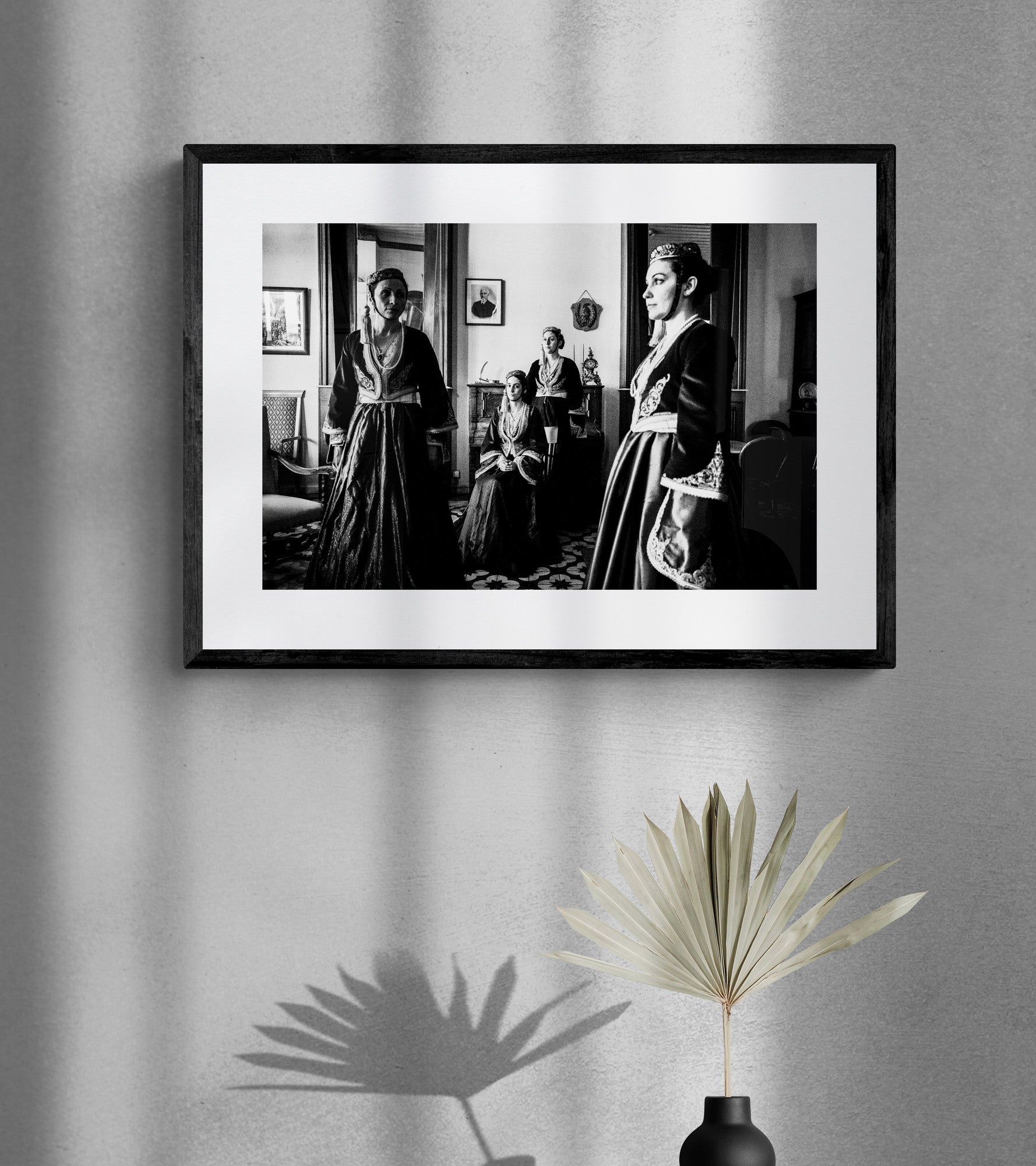 Black and White Photography Wall Art Greece | Costumes of Amalia in Tripolis Arcadia Peloponnese by George Tatakis - single framed photo