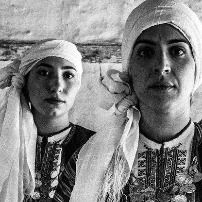 Black and White Photography Wall Art Greece | Costumes of Vamvakou in a traditional home Lakonia Peloponnese by George Tatakis - detailed view