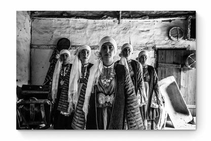 Black and White Photography Wall Art Greece | Costumes of Vamvakou in a traditional home Lakonia Peloponnese by George Tatakis - whole photo