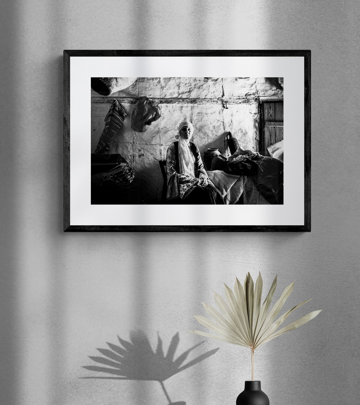 Black and White Photography Wall Art Greece | Costume of Vamvakou in a traditional home Lakonia Peloponnese by George Tatakis - single framed photo