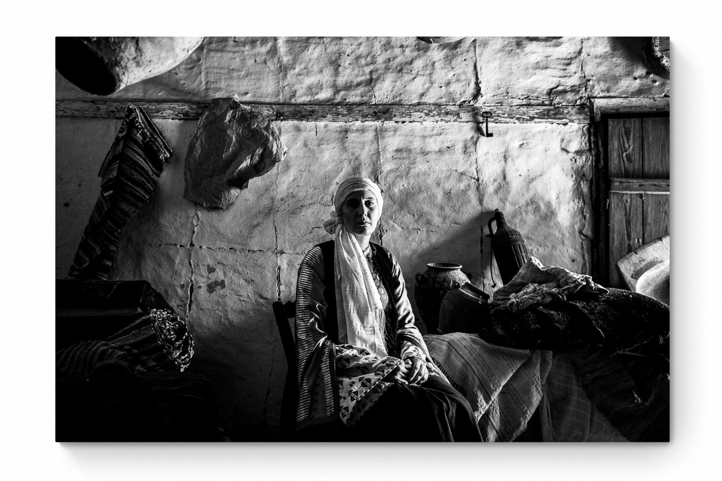Black and White Photography Wall Art Greece | Costume of Vamvakou in a traditional home Lakonia Peloponnese by George Tatakis - whole photo