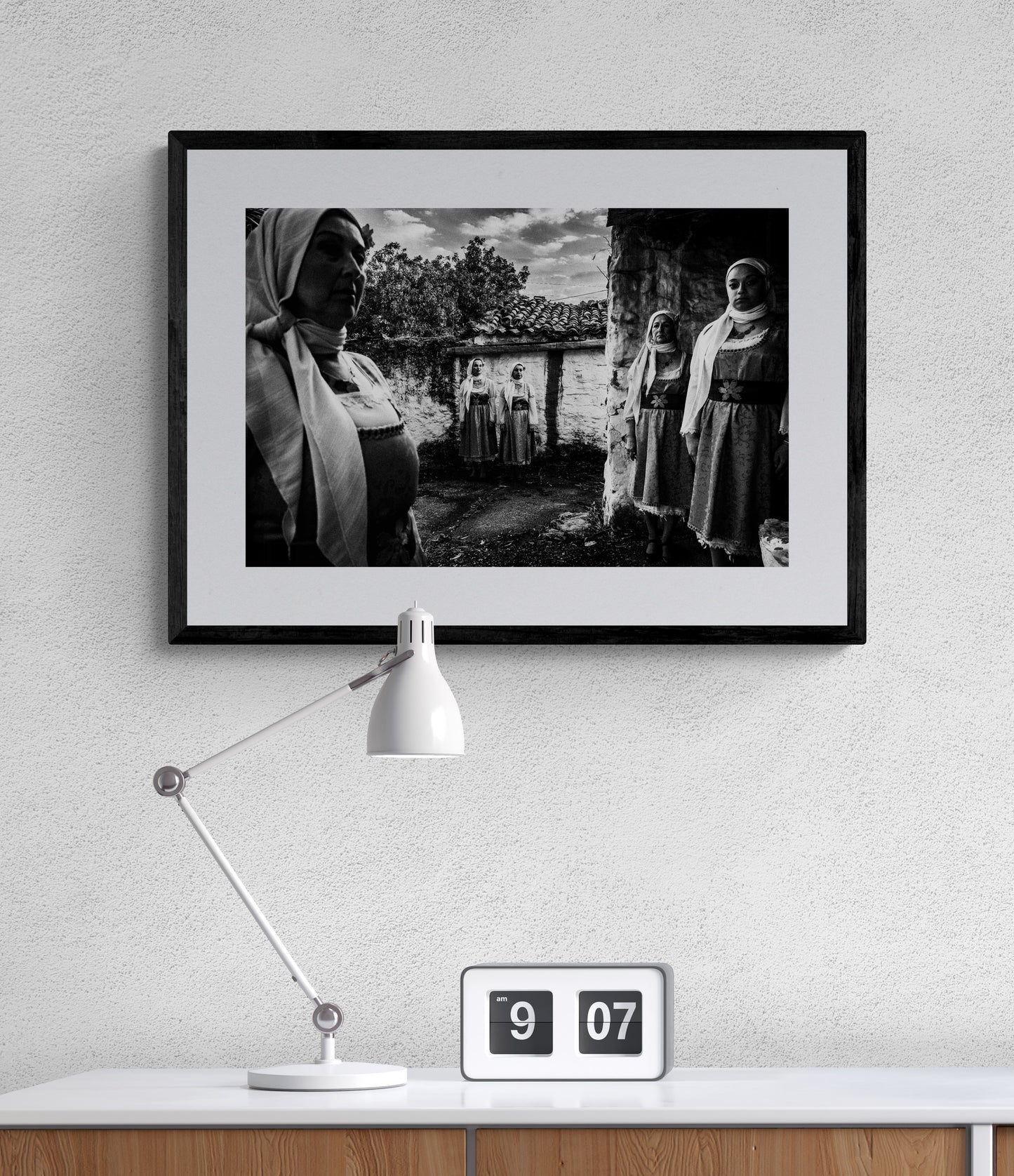 Black and White Photography Wall Art Greece | Vassileoniko costumes Chios island Greece by George Tatakis - single framed photo