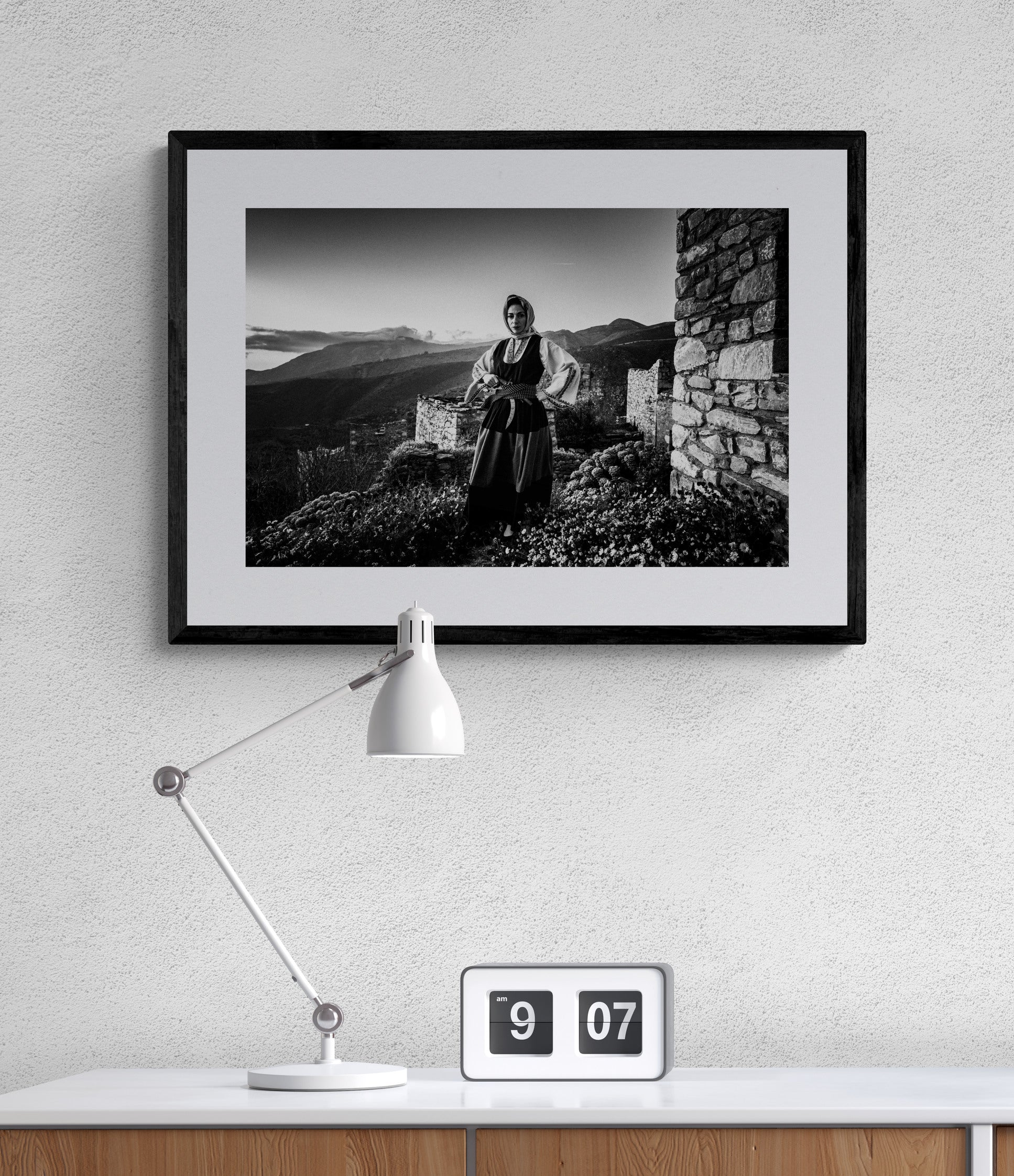 Black and White Photography Wall Art Greece | Vathia Mani Peloponnese by George Tatakis - single framed photo