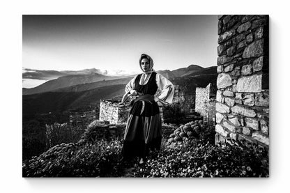 Black and White Photography Wall Art Greece | Vathia Mani Peloponnese by George Tatakis - whole photo