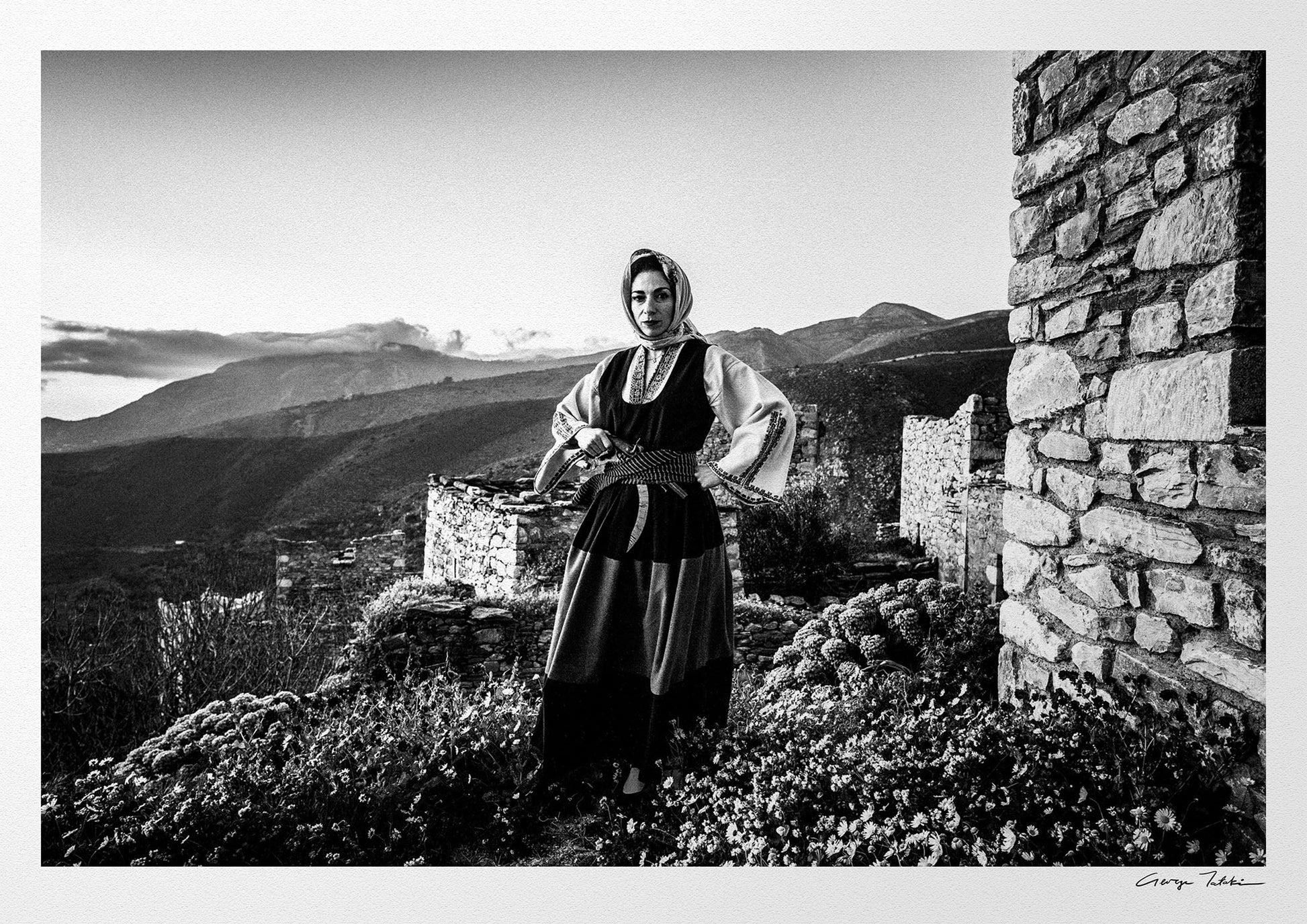 Black and White Photography Wall Art Greece | Vathia Mani Peloponnese by George Tatakis