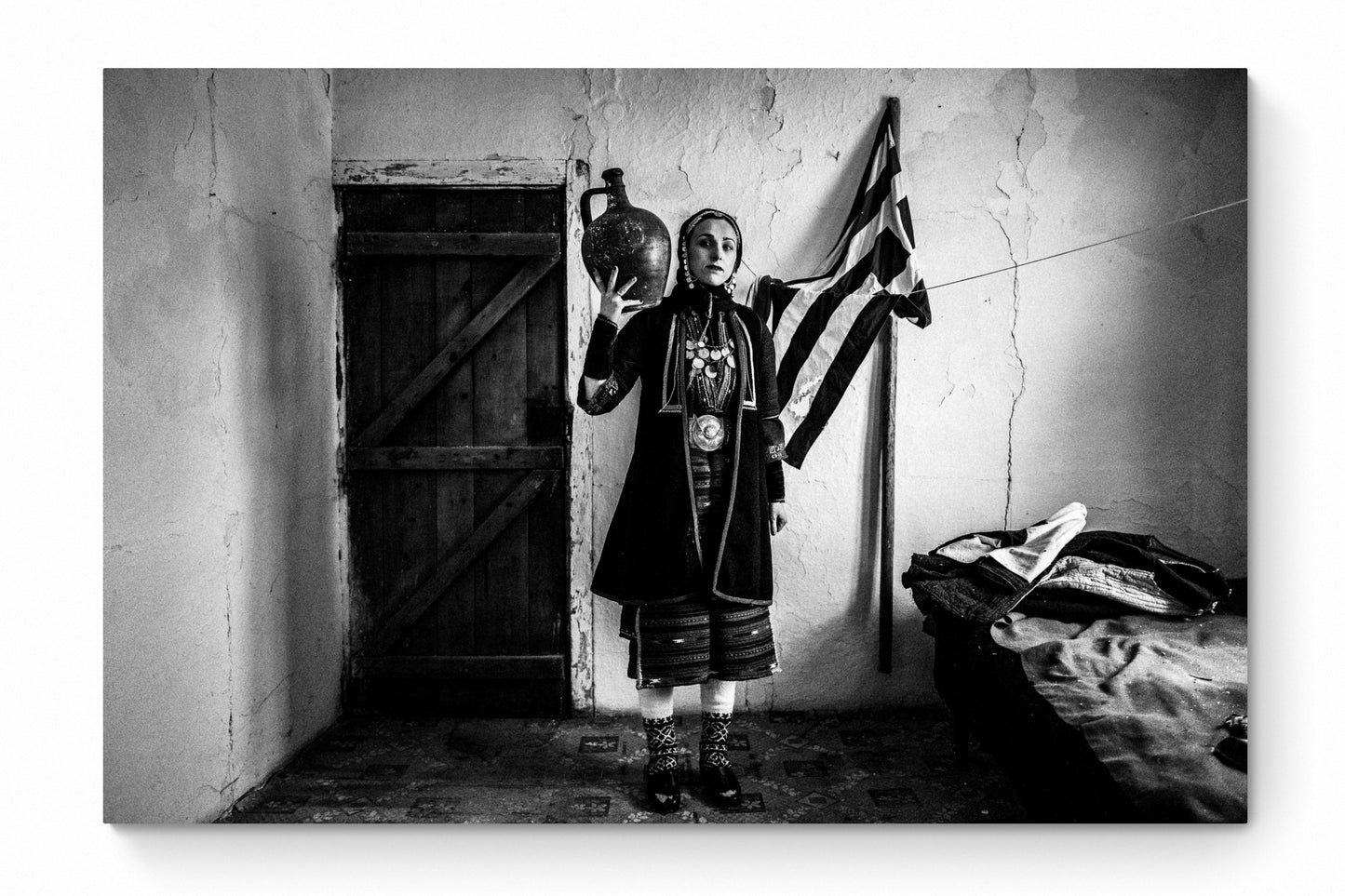 Black and White Photography Wall Art Greece | Costume of Volax Drama E. Macedonia by George Tatakis - whole photo