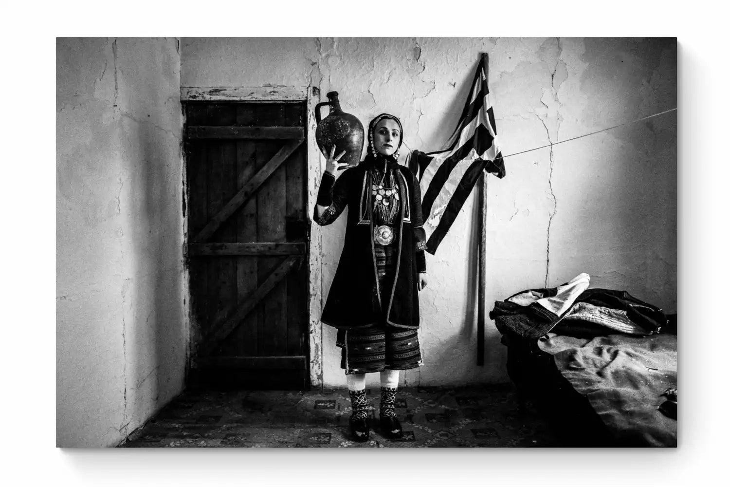 Black and White Photography Wall Art Greece | Costume of Volax Drama E. Macedonia by George Tatakis - whole photo