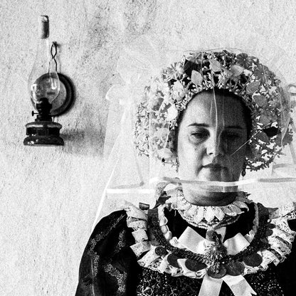 Black and White Photography Wall Art Greece | Bride in Vyssa Thrace by George Tatakis - detailed view