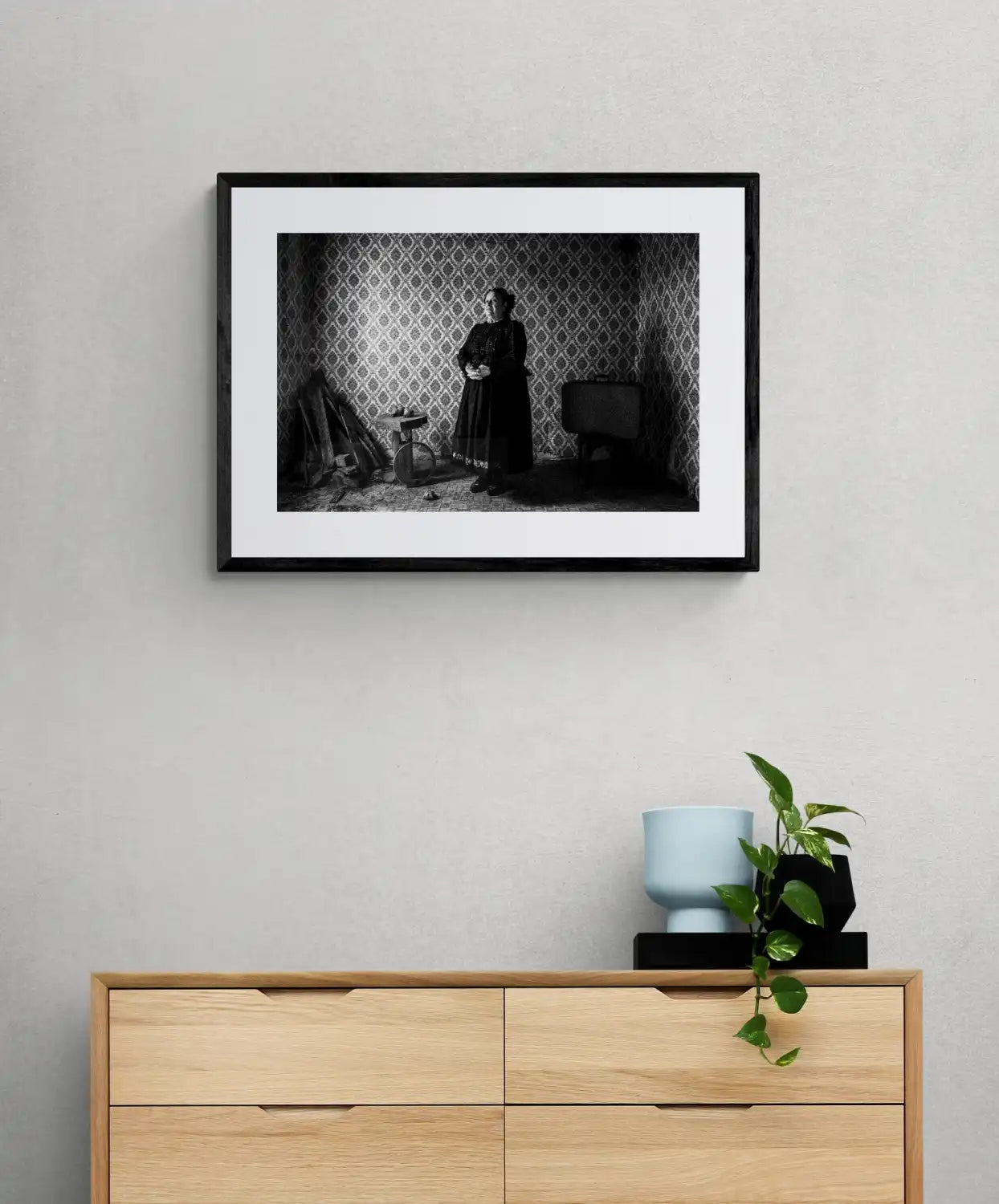 Black and White Photography Wall Art Greece | Costume of Vyssa Thrace by George Tatakis - single framed photo