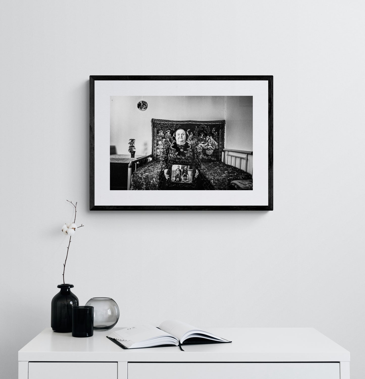 Black and White Photography Wall Art Greece | Traditional costume of Vyssa Thrace by George Tatakis - single framed photo