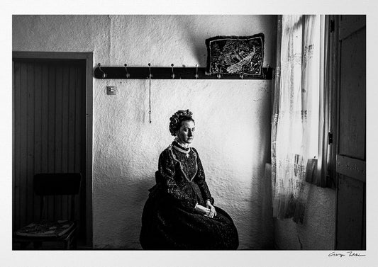 Black and White Photography Wall Art Greece | Costume of Vyssa Thrace by George Tatakis