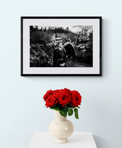 Black and White Photography Wall Art Greece | Traditional costume of Zagori Epirus by George Tatakis - single framed photo