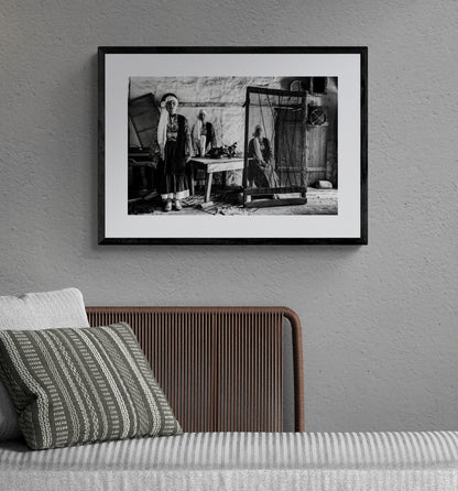 Black and White Photography Wall Art Greece | Costumes of Vamvakou in a traditional home Lakonia Peloponnese by George Tatakis - single framed photo