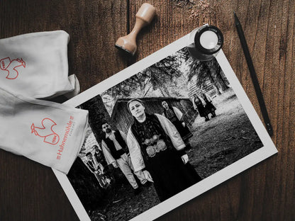 Sarakatsani, Gyftokampos, Epirus, Greece | Nomadic Huts | Black-and-White Wall Art Photography - print on table