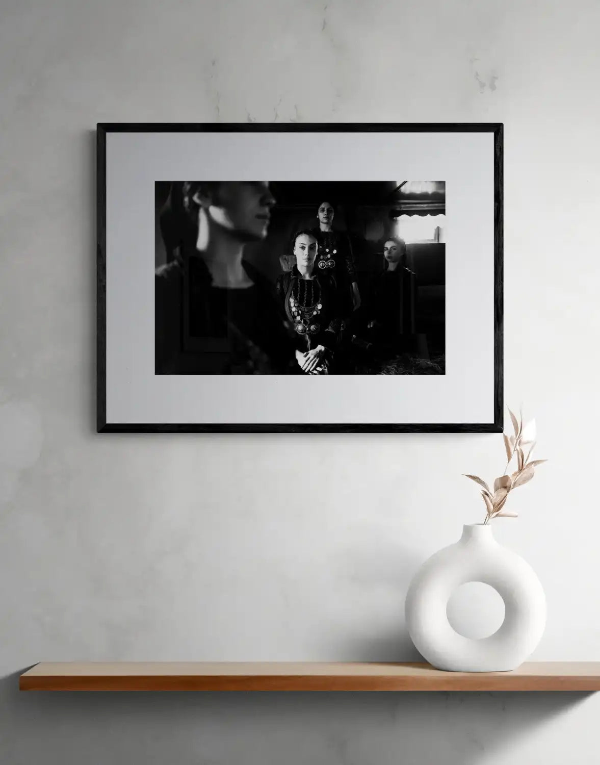 Kerasovo, Konitsa, Epirus, Greece | Four Ladies | Black-and-White Wall Art Photography - single framed