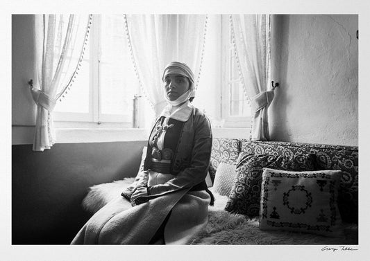 Paleopyrgos, Pogoni, Epirus, Greece | Sitting Portrait | Black-and-White Wall Art Photography