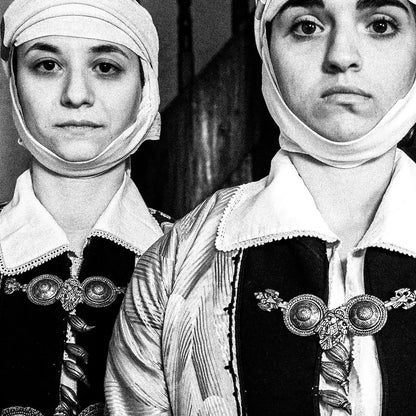 Paleopyrgos, Pogoni, Epirus, Greece | Costumes in Local House | Black-and-White Wall Art Photography - details