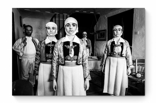 Paleopyrgos, Pogoni, Epirus, Greece | Costumes in Local House | Black-and-White Wall Art Photography - thumb