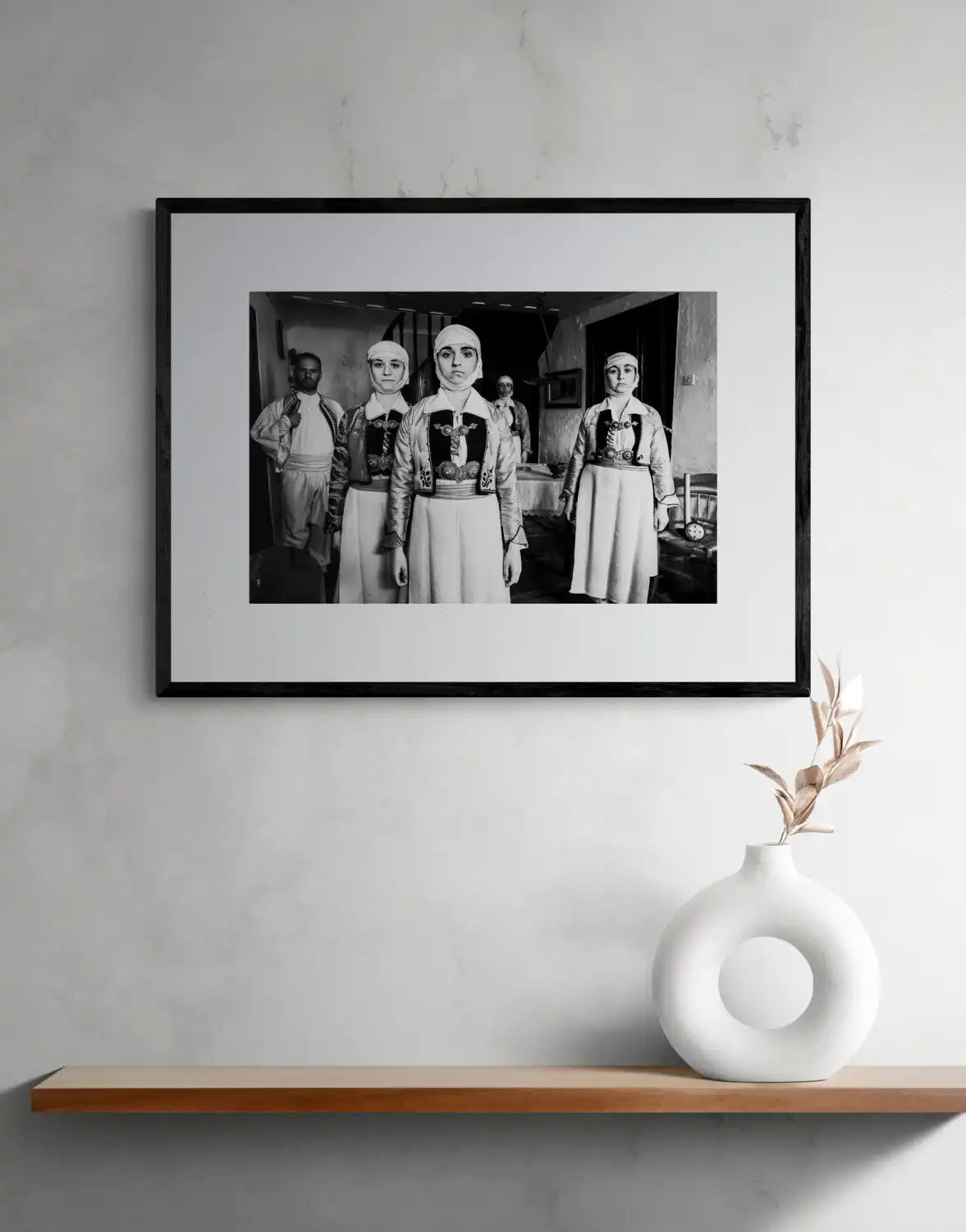 Paleopyrgos, Pogoni, Epirus, Greece | Costumes in Local House | Black-and-White Wall Art Photography - single print framed
