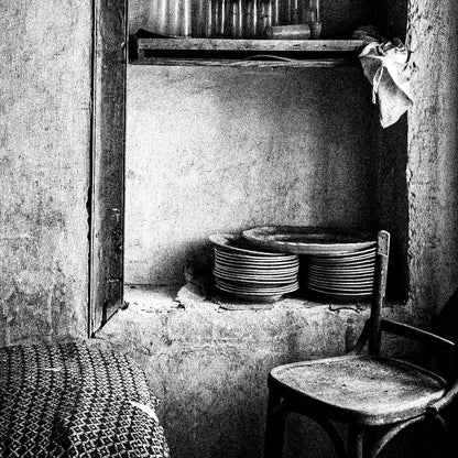 Filiates, Thesprotia, Epirus, Greece | Bedroom Interior | Black-and-White Wall Art Photography - details