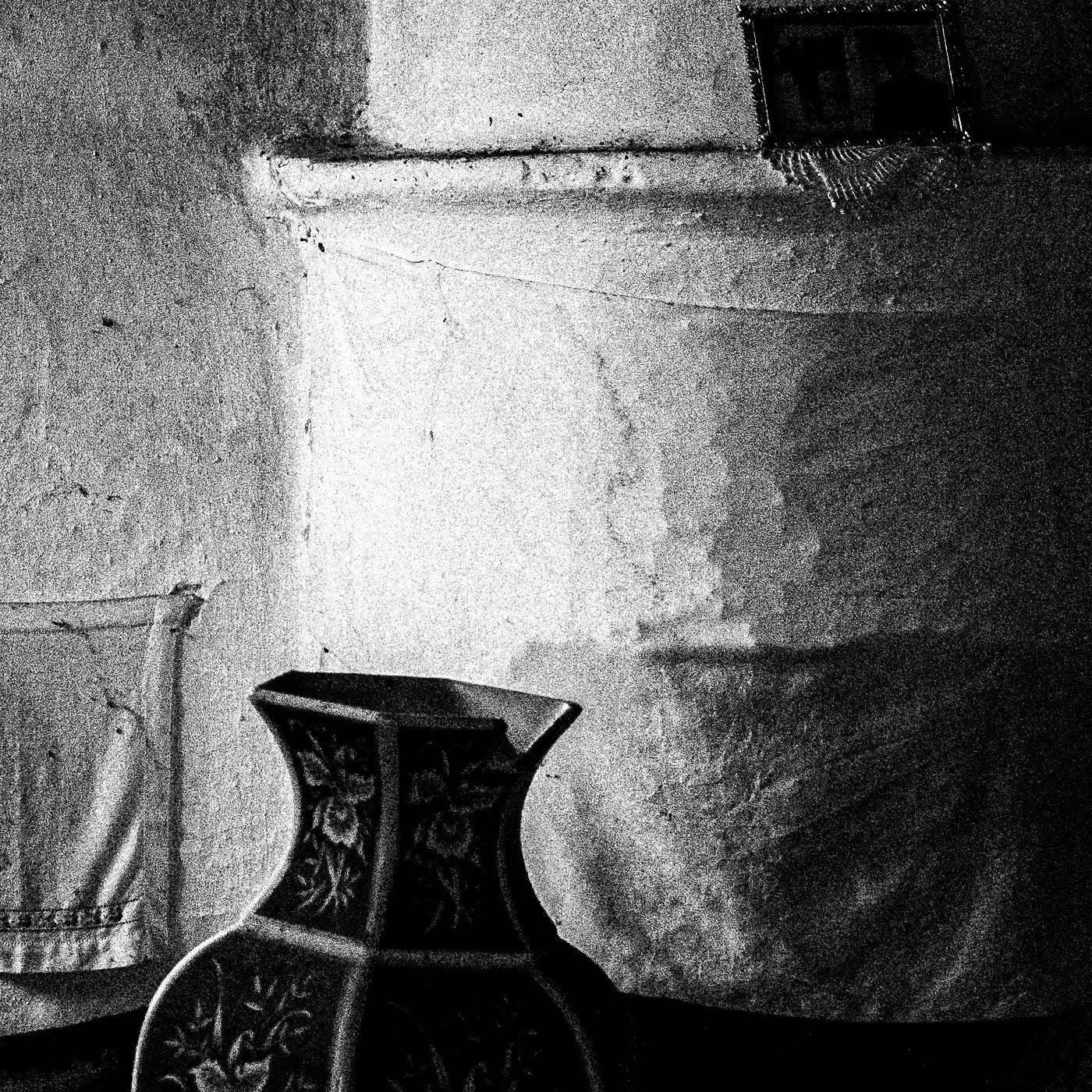 Filiates, Thesprotia, Epirus, Greece | Interior with Fireplace | Black-and-White Wall Art Photography - details