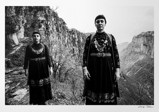 Zagori, Epirus, Greece | Costumes at Vikos Gorge | Black-and-White Wall Art Photography