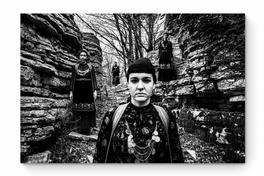 Zagori, Epirus, Greece | Costumes at Stone Forest | Black-and-White Wall Art Photography - thumb