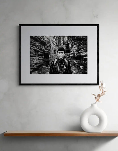 Zagori, Epirus, Greece | Costumes at Stone Forest | Black-and-White Wall Art Photography - single print framed