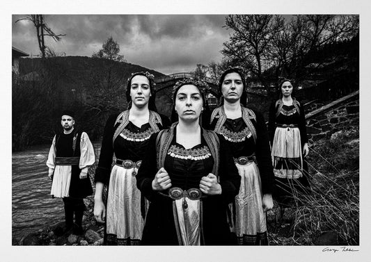 Vovousa, Zagori, Epirus, Greece | Overlooking the Bridge | Black-and-White Wall Art Photography