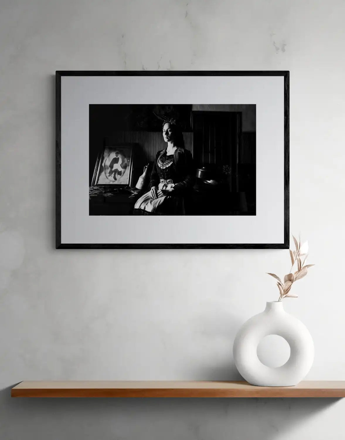 Vovousa, Zagori, Epirus, Greece | Sitting Portrait | Black-and-White Wall Art Photography - single print framed