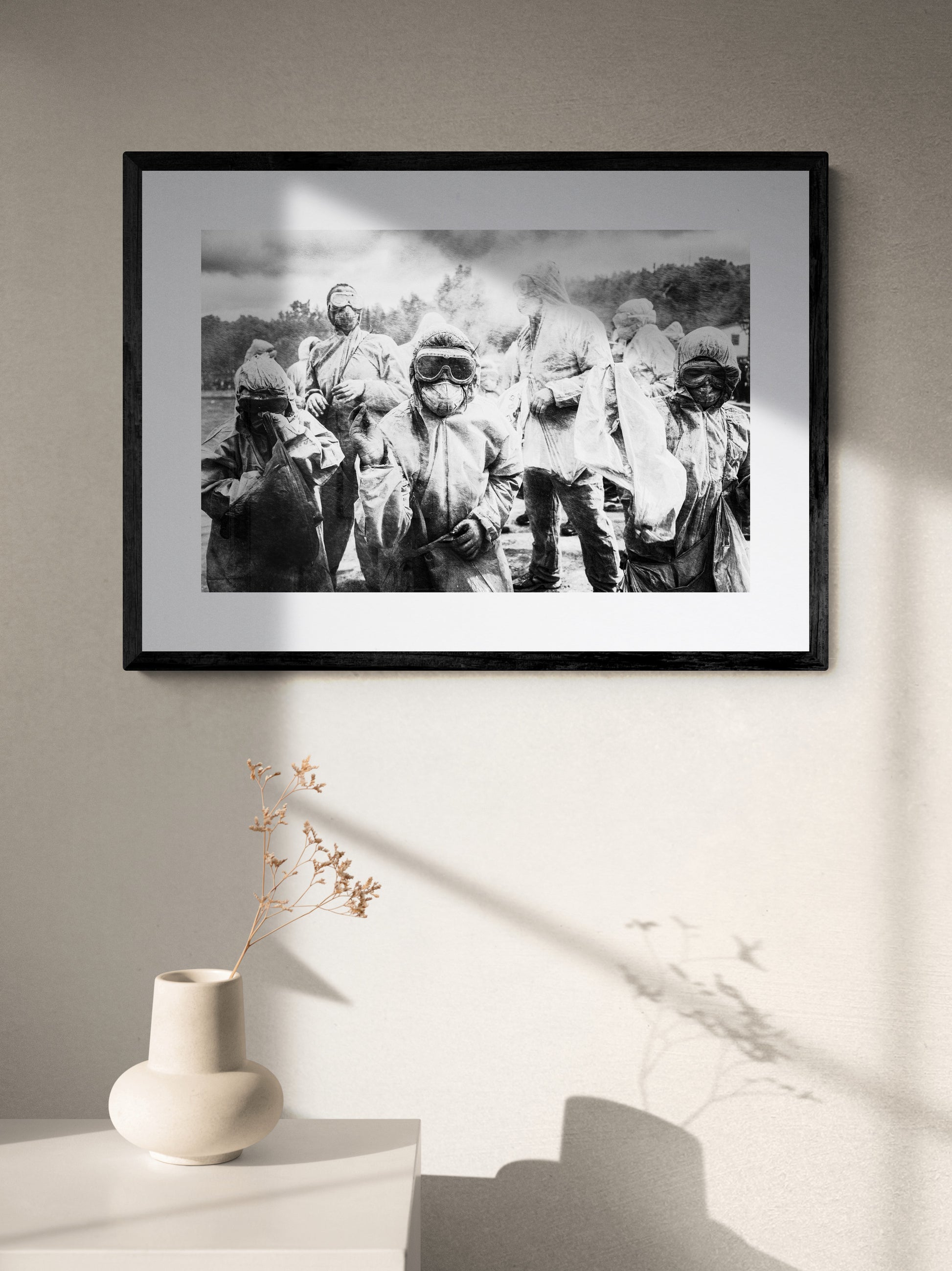 Black and White Photography Wall Art Greece | Flour fighting Galaxidi by George Tatakis - single framed photo