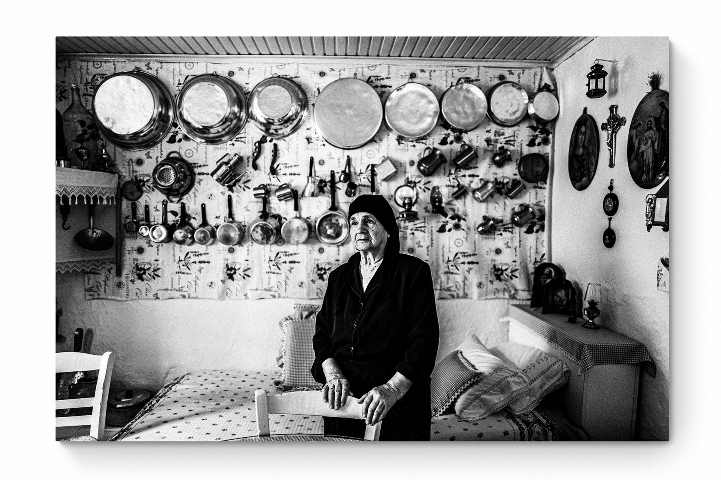 Black and White Photography Wall Art Greece | Lady in Anogia Crete by George Tatakis - whole photo