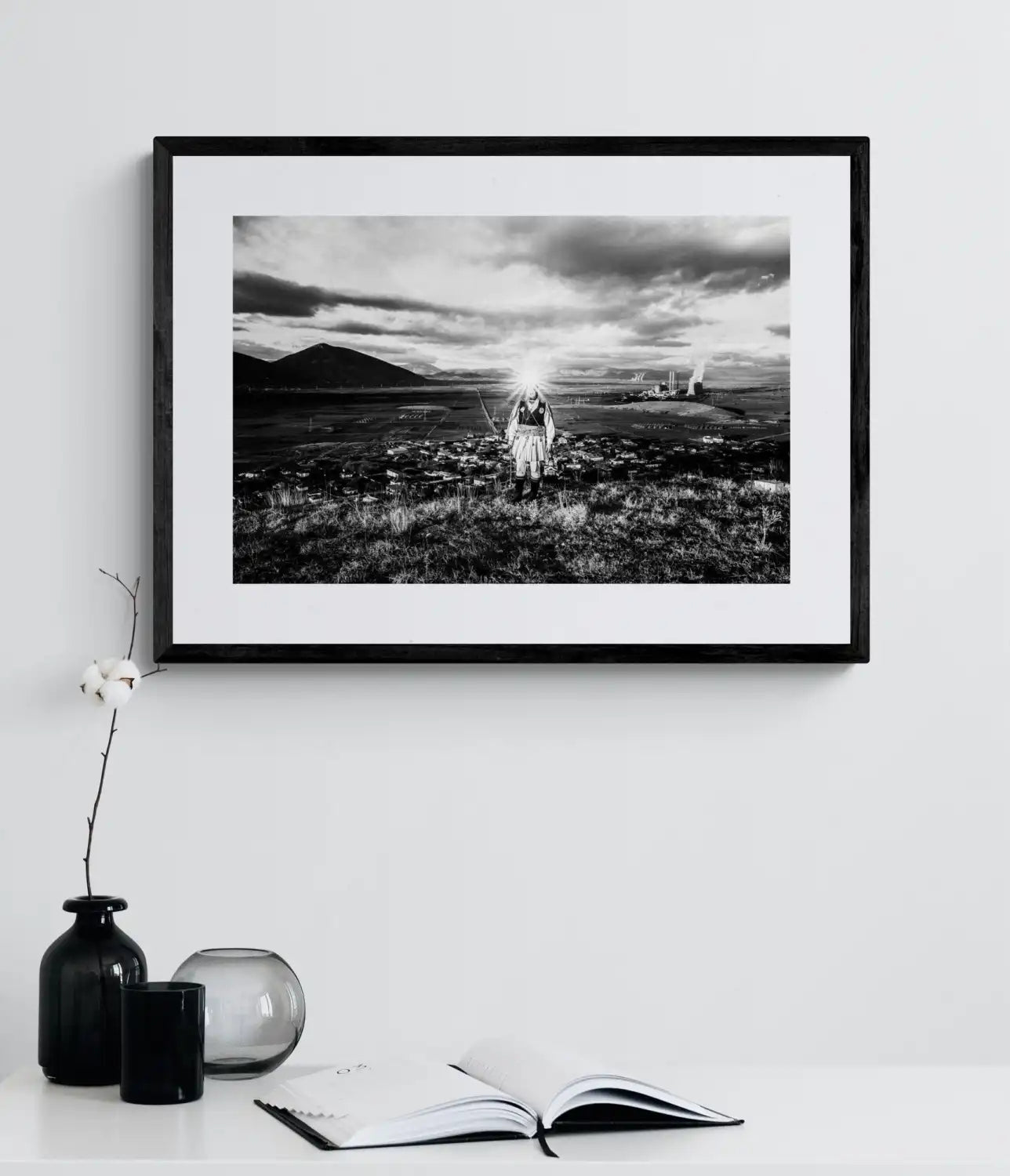 Black and White Photography Wall Art Greece | Kotsamanos of Tetralofos shining Kozani W. Macedonia by George Tatakis - single framed photo