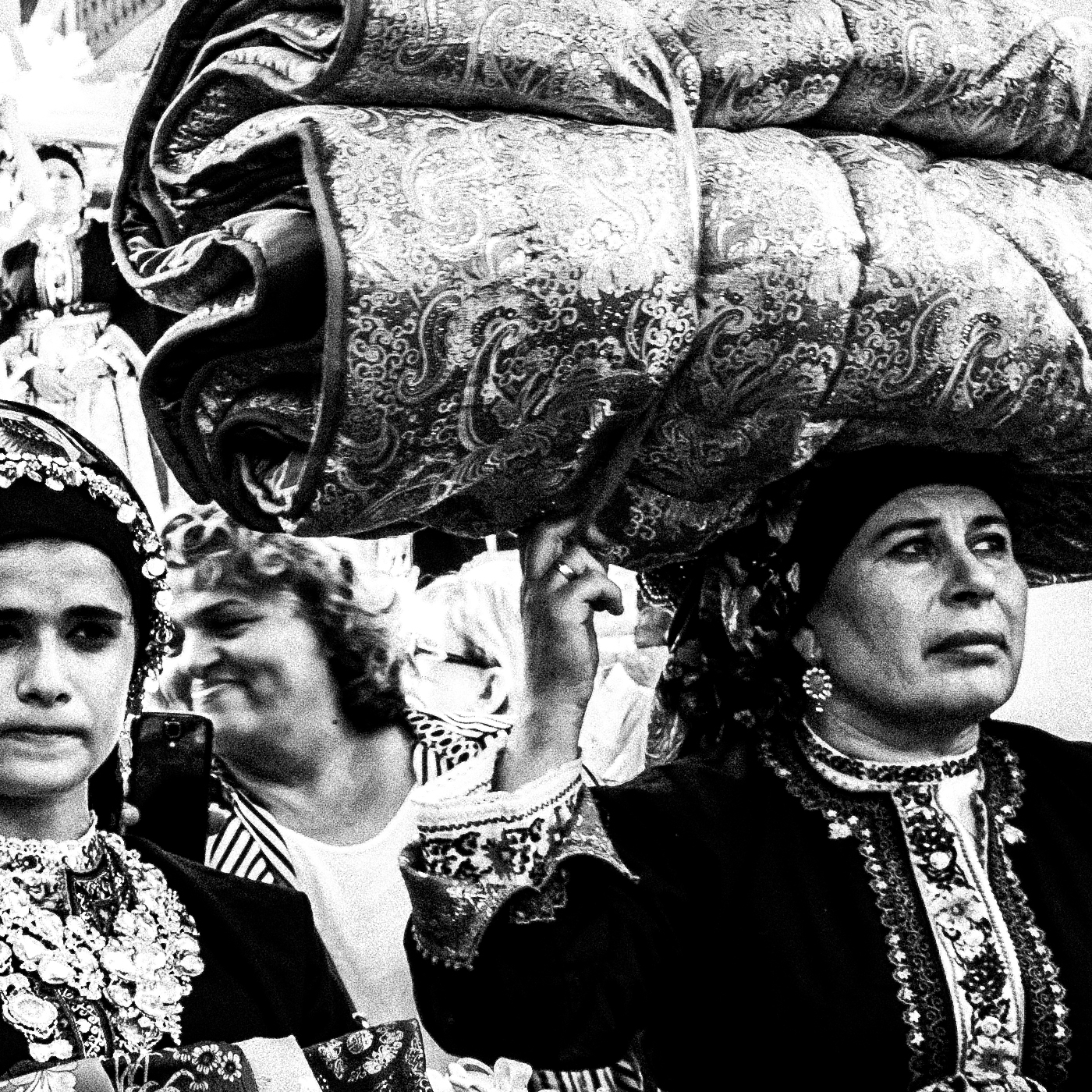 Black and White Photography Wall Art Greece | Dowry in the central square of Olympos Karpathos Dodecanese by George Tatakis - detailed view