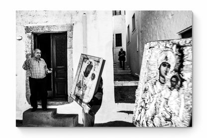 Black and White Photography Wall Art Greece | Litany in Patmos Dodecanese by George Tatakis - whole photo