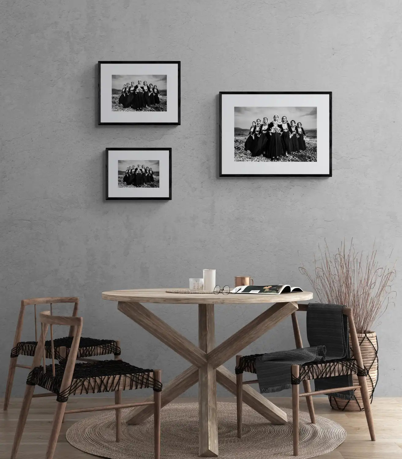 Black and White Photography Wall Art Greece by George Tatakis | A group of women in the costumes of Kymi, Euboea island - framing options